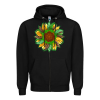 Black st patricks sunflower with leopard  shamrock and glitter Zipper Hoodie - Artiststas