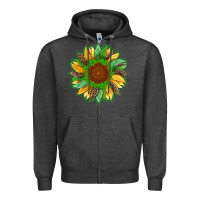 Charcoal Heather st patricks sunflower with leopard  shamrock and glitter Zipper Hoodie - Artiststas