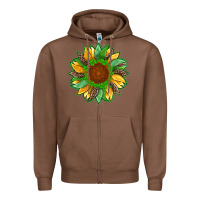 Chestnut st patricks sunflower with leopard  shamrock and glitter Zipper Hoodie - Artiststas