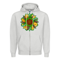 Dove Grey st patricks sunflower with leopard  shamrock and glitter Zipper Hoodie - Artiststas