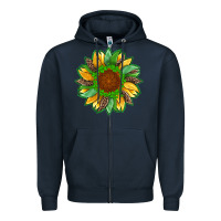 Navy st patricks sunflower with leopard  shamrock and glitter Zipper Hoodie - Artiststas