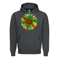 Smoke st patricks sunflower with leopard  shamrock and glitter Zipper Hoodie - Artiststas