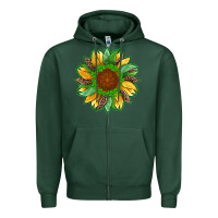 Sports Green st patricks sunflower with leopard  shamrock and glitter Zipper Hoodie - Artiststas