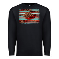 Black leopard serape background Premium Sweatshirt - BarkalooDesign