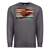 Charcoal Heather leopard serape background Premium Sweatshirt - BarkalooDesign
