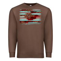 Chestnut leopard serape background Premium Sweatshirt - BarkalooDesign