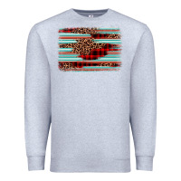 Heather Grey leopard serape background Premium Sweatshirt - BarkalooDesign