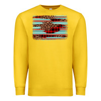 Lemon leopard serape background Premium Sweatshirt - BarkalooDesign