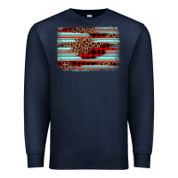 Navy leopard serape background Premium Sweatshirt - BarkalooDesign