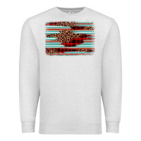 Oatmeal Heather leopard serape background Premium Sweatshirt - BarkalooDesign