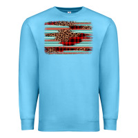 Ocean Blue leopard serape background Premium Sweatshirt - BarkalooDesign