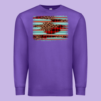 Leopard Serape Background Premium Sweatshirt Designed By Barkaloodesign