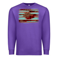 Purple leopard serape background Premium Sweatshirt - BarkalooDesign