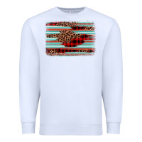 White leopard serape background Premium Sweatshirt - BarkalooDesign