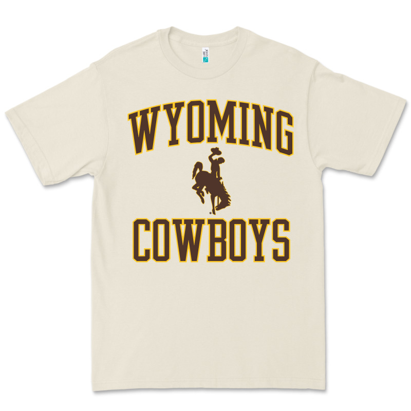 Wyoming Cowboys Men's Apparel Gameday Arch Over Cowboys Sweat Premium Tee by longCreatives | Teevron