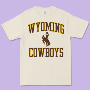 Wyoming Cowboys Men's Apparel Gameday Arch Over Cowboys Sweat Premium Tee Designed By Longcreatives