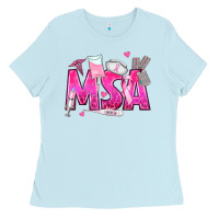 Baby Blue breast cancer msa medical support assistant Ladies Tee - texasbilliewilder