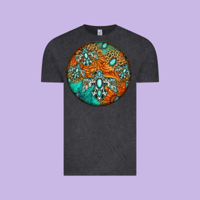 Western Pattern Circle Vintage Tee Designed By Jasminsmagicworld