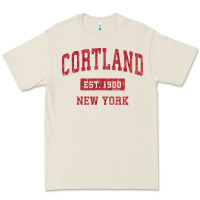 Bone Cortland New York NY Vintage Sports Design Red Design Sweat Premium Tee - longCreatives