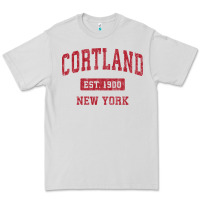 Dove Grey Cortland New York NY Vintage Sports Design Red Design Sweat Premium Tee - longCreatives
