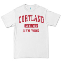 White Cortland New York NY Vintage Sports Design Red Design Sweat Premium Tee - longCreatives