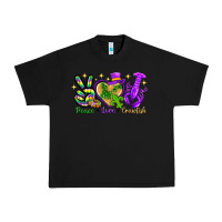 Black Peace Love Crawfish Urban Heavy Tee - HowdyJamesFarm