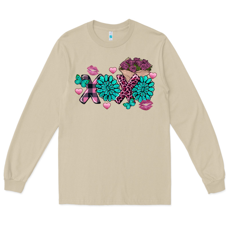 Xoxo Valentine's Day Turquoise Gemstone Long Sleeve Tee by FaDigitalArtStudio | Teevron