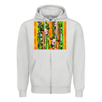 Dove Grey st patricks cow and shamrock with cowhide Zipper Hoodie - Artiststas