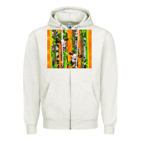 Oatmeal Heather st patricks cow and shamrock with cowhide Zipper Hoodie - Artiststas