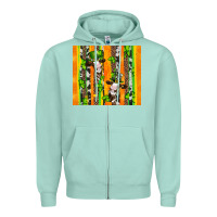 Seafoam st patricks cow and shamrock with cowhide Zipper Hoodie - Artiststas