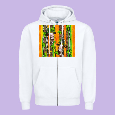 St Patricks Cow And Shamrock With Cowhide Zipper Hoodie Designed By Artiststas