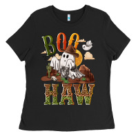 Black Boo haw Ladies Tee - NancyCooperArtShop