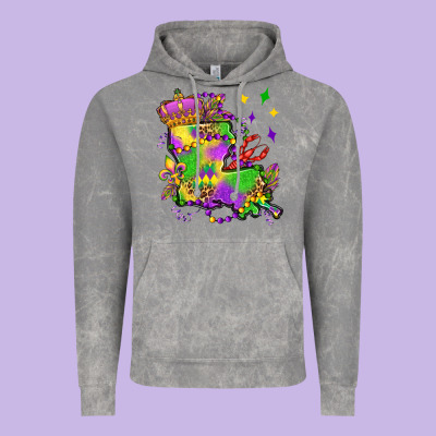 Louisiana Map Mardi Gras Olivia Vintage Hoodie Designed By Oliviacreatesart