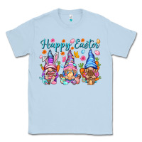 Dusty Blue Happy Easter gnomies Easter Day Classic Tee - HowdyJamesFarm