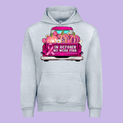 Truck In October We Wear Pink Urban Hoodie Designed By Adodesignshop
