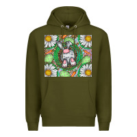 Army Green Easter Bunny Premium Hoodie - CowhideDigitalArt