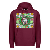 Burgundy Easter Bunny Premium Hoodie - CowhideDigitalArt