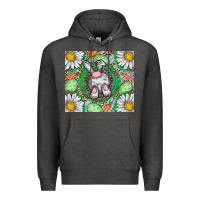 Charcoal Heather Easter Bunny Premium Hoodie - CowhideDigitalArt
