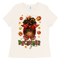 Bone december girl christmas afro messy bun Ladies Tee - texasbilliewilder
