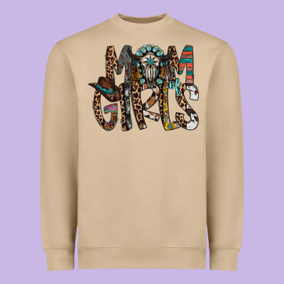 Mom Of Girls Heavyweight Sweatshirt Designed By Racoondesign