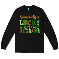 Black St. Patrick's Somebody's lucky as husband Long Sleeve Tee - OliviaCreatesArt