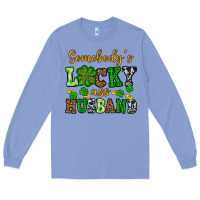 Colony Blue St. Patrick's Somebody's lucky as husband Long Sleeve Tee - OliviaCreatesArt