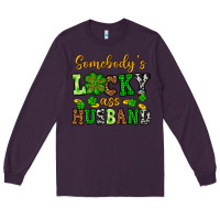 Plum St. Patrick's Somebody's lucky as husband Long Sleeve Tee - OliviaCreatesArt