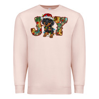 Pale Pink dachshund puppy christmas joy Premium Sweatshirt - BarkalooDesign
