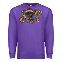 Purple dachshund puppy christmas joy Premium Sweatshirt - BarkalooDesign