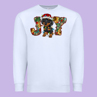 Dachshund Puppy Christmas Joy Premium Sweatshirt Designed By Barkaloodesign