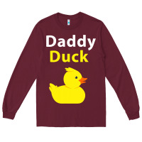 Burgundy Funny Daddy Duck Rubber Duck Long Sleeve Tee - longCreatives