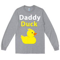 Heather Grey Funny Daddy Duck Rubber Duck Long Sleeve Tee - longCreatives