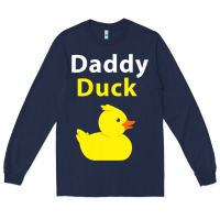 Navy Funny Daddy Duck Rubber Duck Long Sleeve Tee - longCreatives