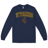 Navy Womens Wyoming Cowboys Apparel Fan Favorite Arch Long Sleeve Tee - longCreatives